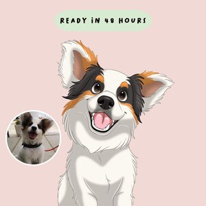 Custom Christmas Pet Cartoon Art, Holiday Gift for Pet Lovers, Personalized Pet Portrait from Photo, Cute Pet Illustration from Photo