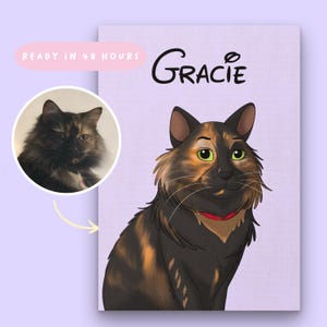 Custom Cartoon Pet Art, Cute Cat Drawing, Personalized Fun Dog Portrait, Pet Cartoon Gift, Hand Drawn Cute Pet Cartoon