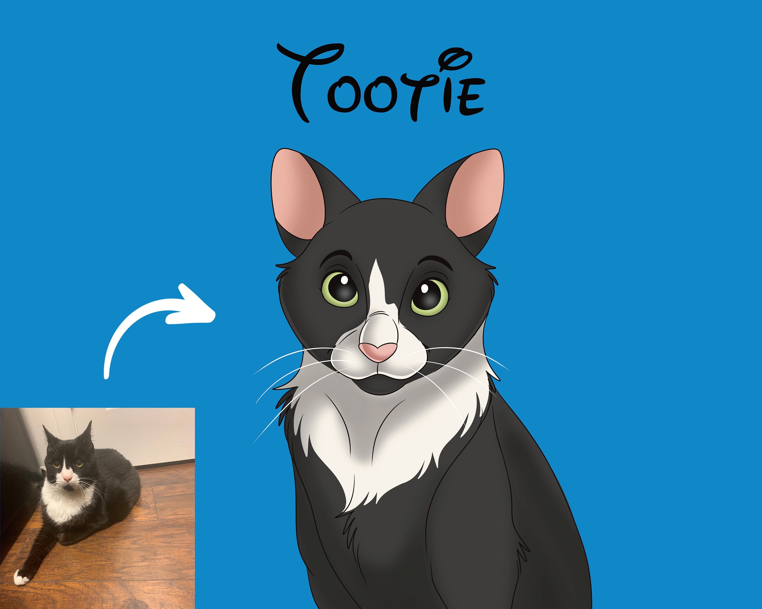 Custom Cartoon Pet Portrait Cat Dog Horse Rabbit Portrait - Etsy