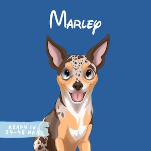 Custom Cartoon Pet Portrait | Personalized Pet Drawing from Photo | Cute Dog Cat Art Gift | Pet Lovers Portrait Gift