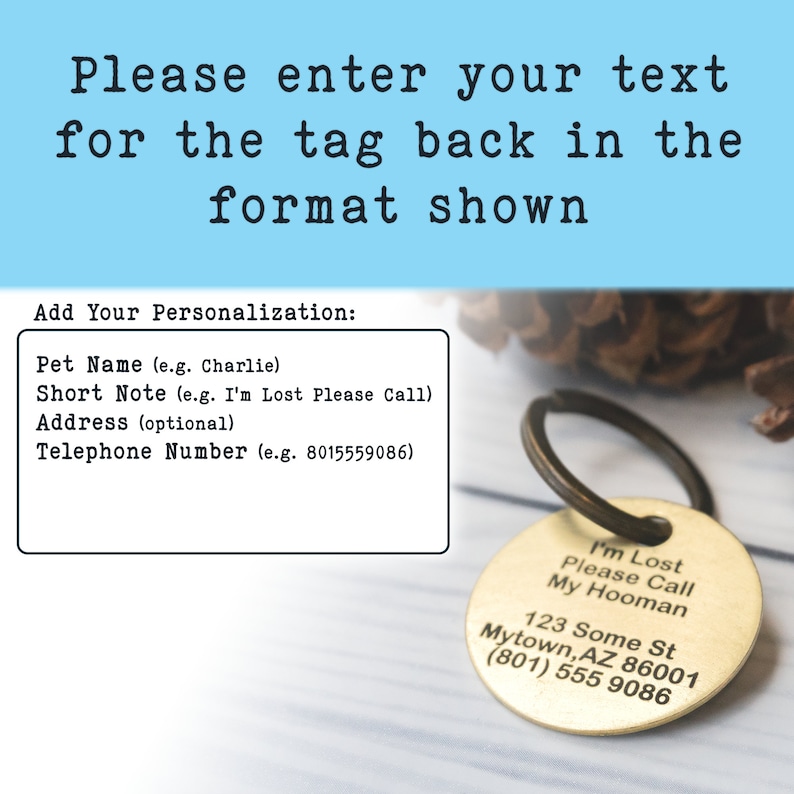 LOTR One Ring Inspired Personalized Metal Dog Tag Solid Brass Engraved