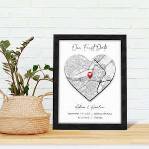 Benutzerdefinierte Koordinaten Zeichen, Jahrestag Geschenke, wo wir uns trafen Karte, benutzerdefinierte Karte Druck, unser erstes Zuhause, personalisiertes Geschenk für Paare, Hochzeitsgeschenk