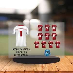 サッカーシーズン終了マネージャーアクリルプレート|パーソナライズされたサッカーコーチギフト、チームからの感謝のギフト、女子チーム、男子、感謝のギフト