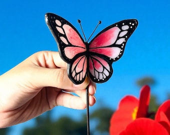 Estaca de mariposa de vitral: decoración de jardín, interior y exterior