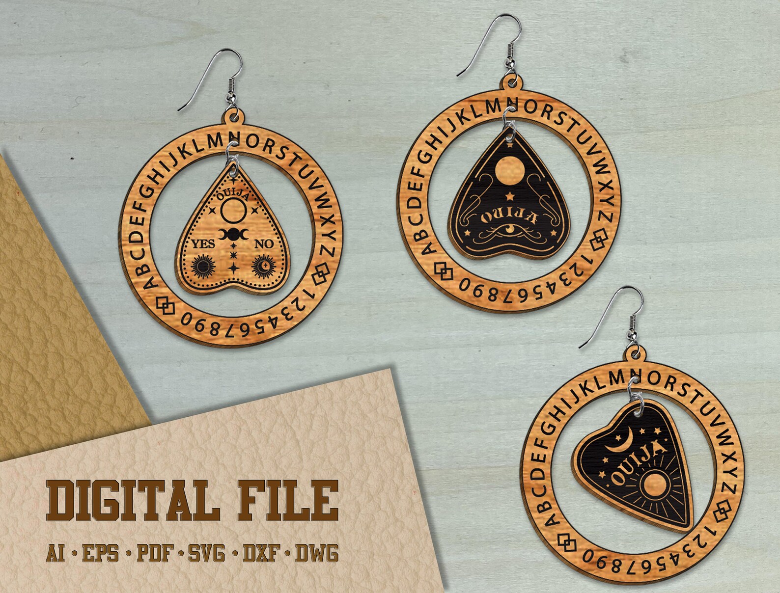 Ouija Board Earrings SVG Spooky Ouija Board Earrings Bundle Etsy