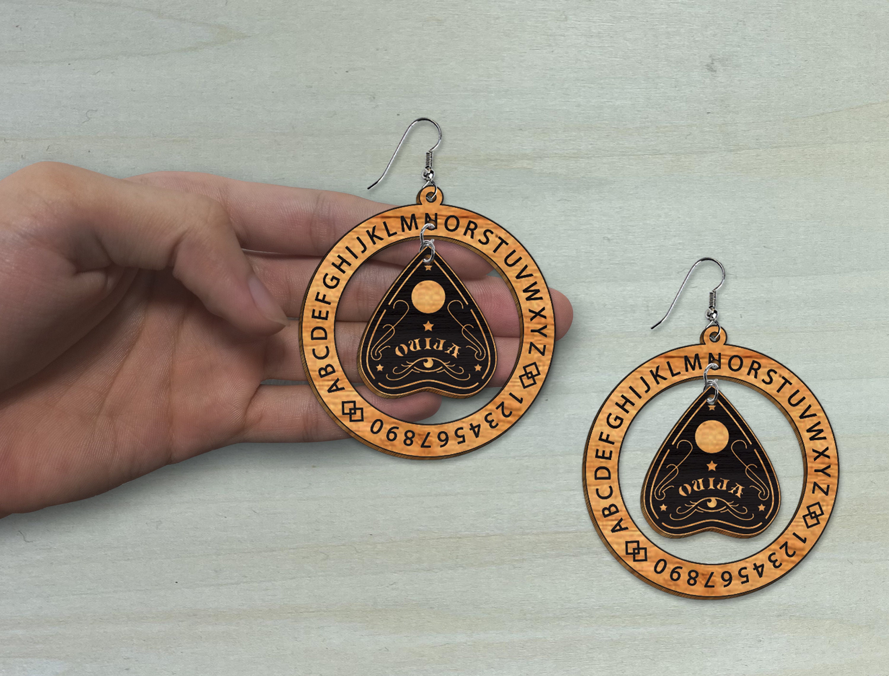 Ouija Board Earrings SVG Spooky Ouija Board Earrings Bundle Etsy