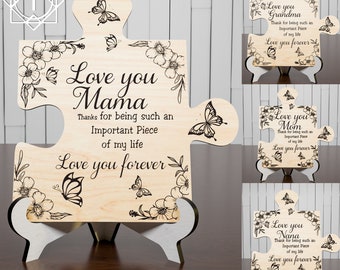 Festa della mamma Puzzle Piece Sign Svg, Inspirational Mothers Day, Segno della festa della mamma, Laser Mother Day Cut File, Decorazione della festa della mamma, Festa della mamma in formato SVG