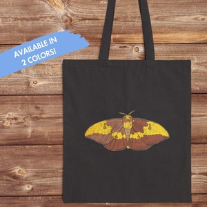 Falena imperiale tela di cotone falena Tote Borsa regalo amante degli insetti Insegnante di scienze Insegnante di scienze Borsa tote carina per il suo regalo di entomologia entomologo per lui