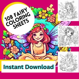 Digital Fairy Coloring Book | Fairy Coloring Pages | PDF Downloadable Fairytale Coloring Sheet | Coloring Sheets for Kids | Instant Download