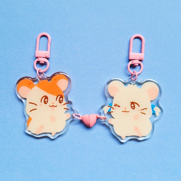 Hamtaro x Bijou Magnet Keychain