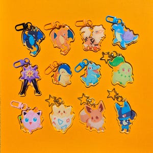 PKMN Glitter Epoxy Charm Keychain
