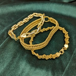 14k Yellow Gold Twist Rope Vintage 90’s Bracelet 5.73 grams 7.5’ inches long