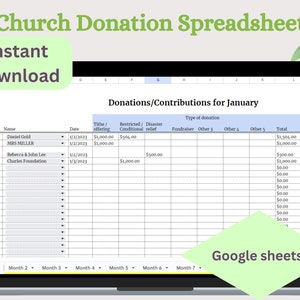 Kirche spenden Monatsblatt, Zehnt, Google Blatt, Buchhaltung & Accounting, Finanzieller Beitrags-Tracker, Berechnungen erledigt, Einfach