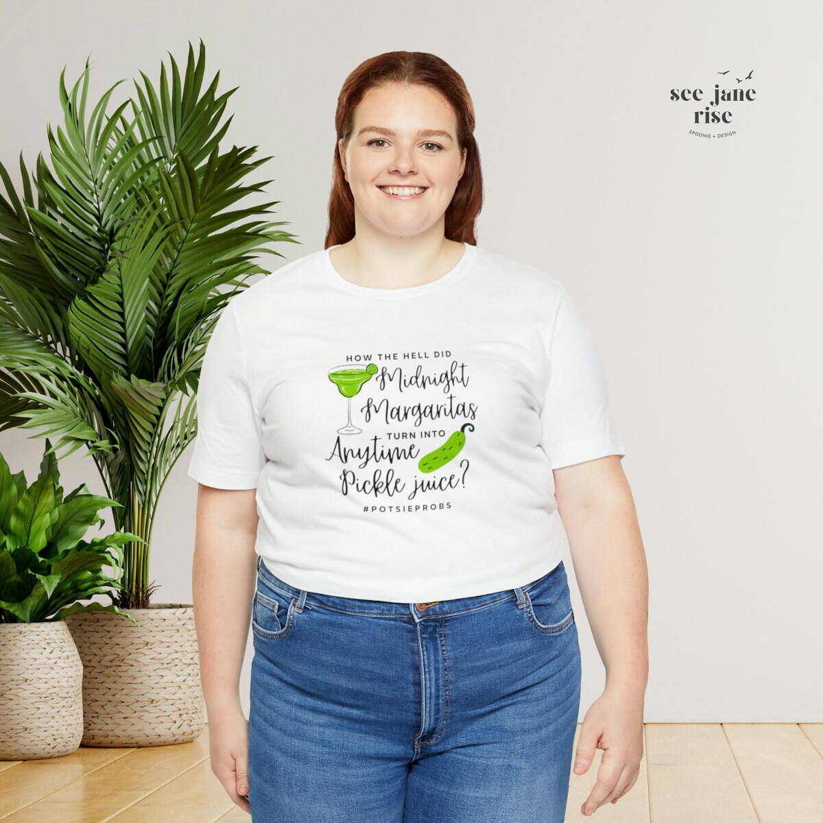Midnight Margaritas & Anytime Pickle Juice, Funny POTSIE Short Sleeve
