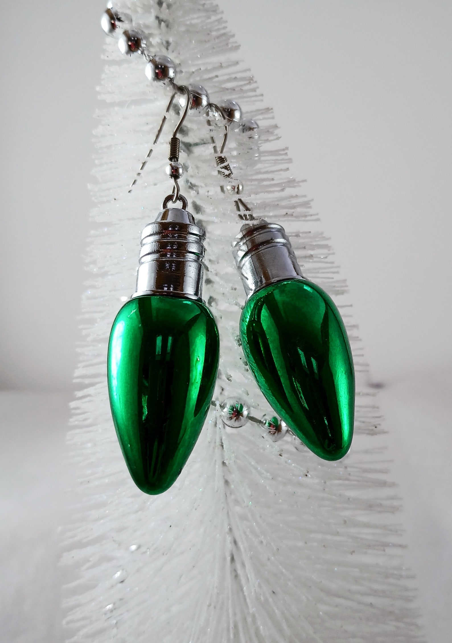Classic Christmas Tree Light Bulb Earrings Lightweight Etsy