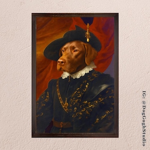 Custom Pet Portrait, Dog Portrait, Cat Portrait, Royal Pet Painting, Baroque Pet Portrait, Funny Cat Mom Gift, Funny Dog Mom Gift, Funny Pet