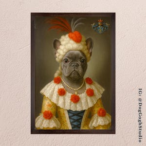 Regal Custom Pet Portrait, Royalty Pet Portrait, Dog Portrait, Cat Portrait, Royal Pet Painting, Marie Antoinette Inspired Cat Portrait