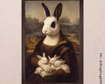 Mona Lisa Dog Portrait, Mona Lisa Cat Portrait, Mona Lisa Pet Portrait, Leonardo Di vinci Custom Portrait, Funny Gift, Custom Pet Portrait