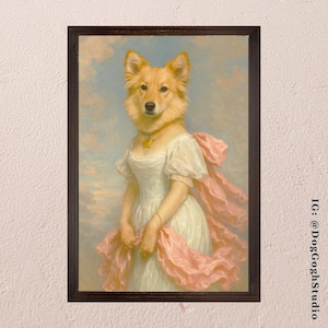 Gilded Age Pet Portrait, Renoir Pet Portrait, Dog Portrait, Cat Portrait, Royal Pet Painting, Princess Pet Portrait