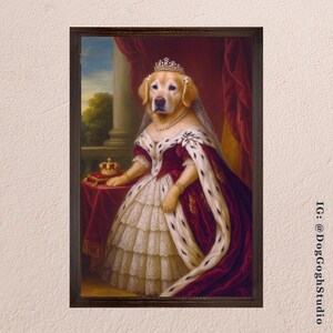 Custom Pet Portrait, Cat Lover Gift, Royal Pet Painting, Pet Lover Gift, Royal golden Retriever Portrait, Dog Owner Gift, Dog Lover Gift