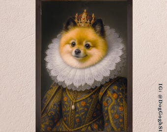 Renaissance Pet Portrait, Pet Art Portrait, Pet Painting, Pet Portrait on Canvas, Renaissance Cat Portrait, Custom Renaissance Dog Portrait