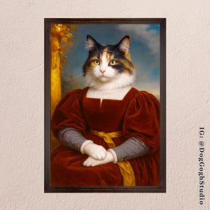 Royal Custom Pet Portrait, Royalty Pet Portrait, Dog Portrait, Cat Portrait, Royal Pet Painting, Princess Pet Portrait, Renaissance Pet Gift