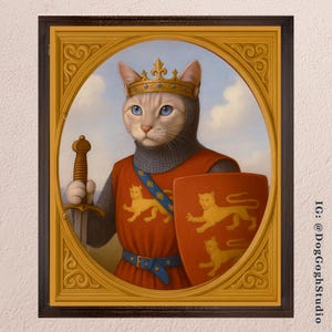 Custom  Dog Lover Gift, Custom Cat Lover, Regal Custom Pet Portrait, Royalty Pet Portrait, Dog Lover Portrait, Cat Portrait, Funny Pet Art