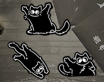 Cute Black Cat Sticker Pack