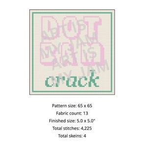 Mahjong Needlepoint Pattern: "Dot Bam Crack" Modern Cross Stitch (PDF)
