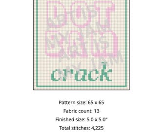 Mahjong Needlepoint Pattern: "Dot Bam Crack" Modern Cross Stitch (PDF)
