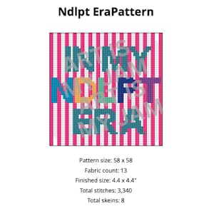In My Needlepoint Era Pattern | Ndlpt Cross Stitch Chart Instant | Digital PDF Download | Cute Easy Stitch Chart | 13 mesh chart | DMC Chart