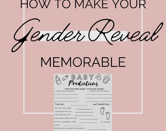 Digital Baby Gender Reveal Template.