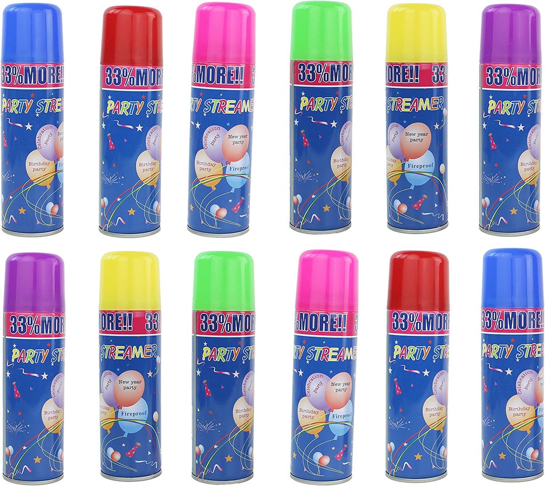 Silly Party Crazy String Streamer Spray Cans 12 Pcs Etsy