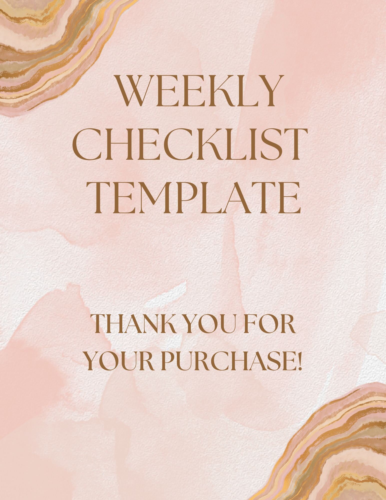 Weekly Checklist Template Instant Downloadable Printable - Etsy