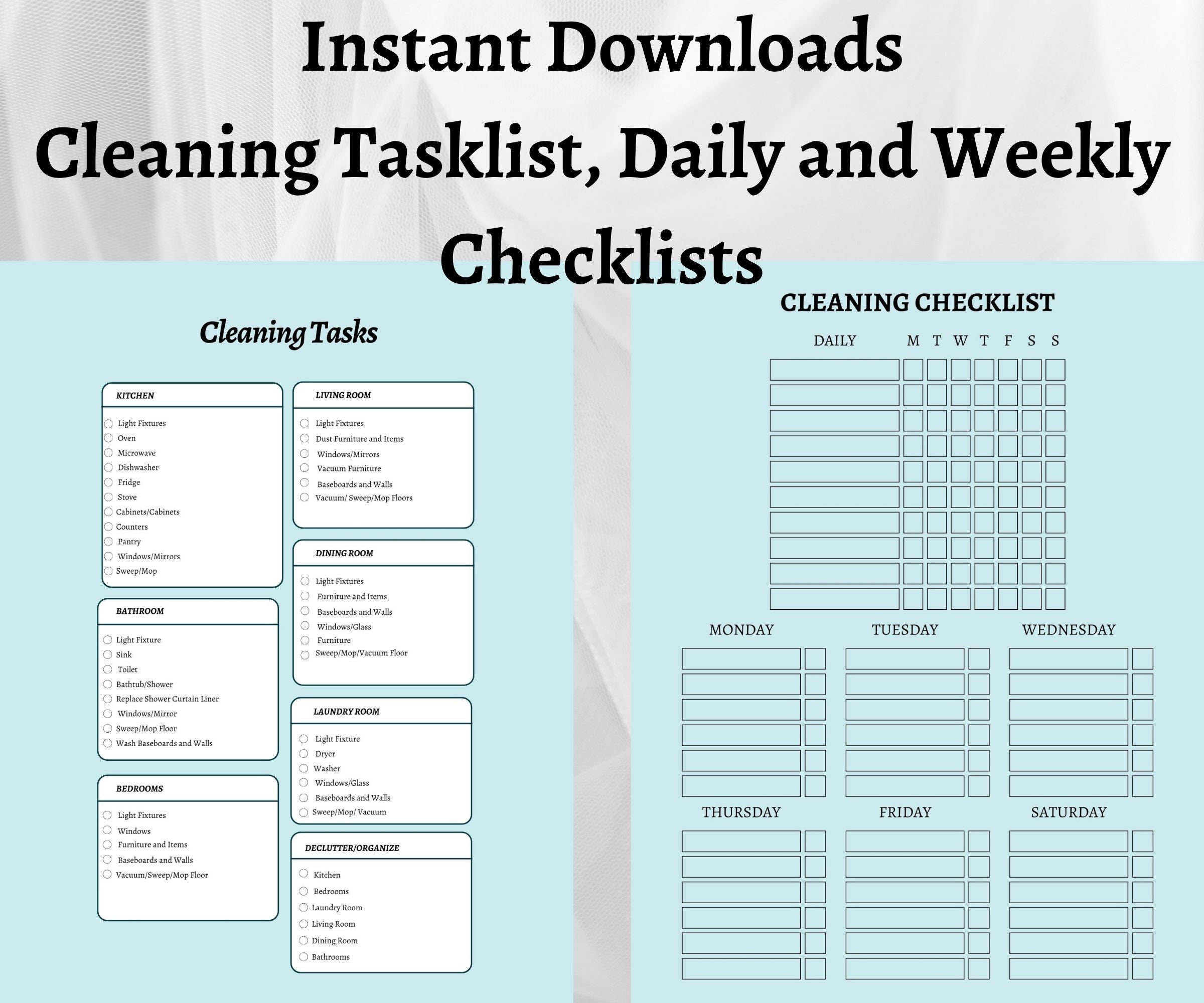 Simple Minimal Cleaning Task Checklist Templates to Manage Your Home Simple Minimal Cleaning Task Checklist Templates to Manage Your Home