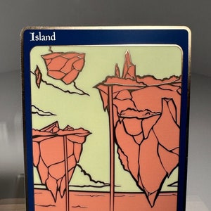 Basic Land Island, Full Art Gold Plated Proxy Card