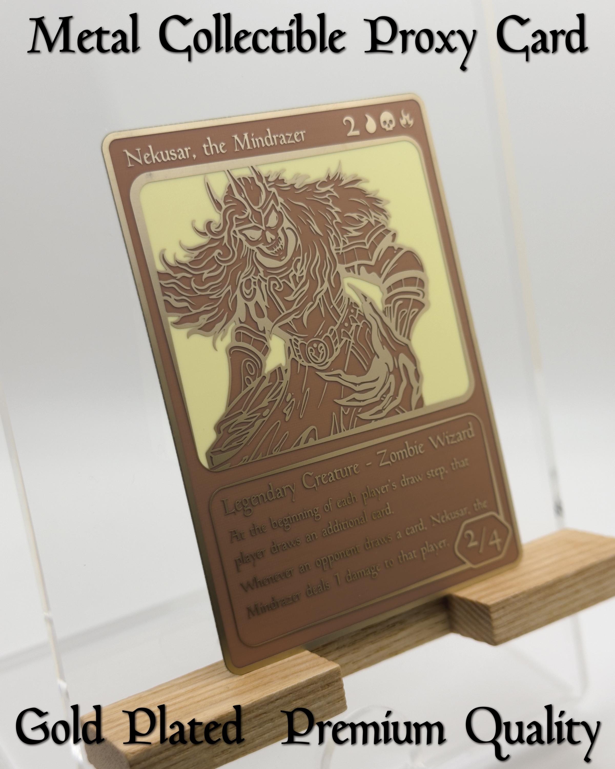 Nekusar, the Mindrazer, Full Art Premium Gold Plated Proxy Card