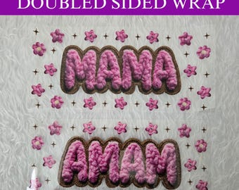 Mama Double Sided UV DTF Wrap for 16oz Glass Can Tumbler (Waterproof)
