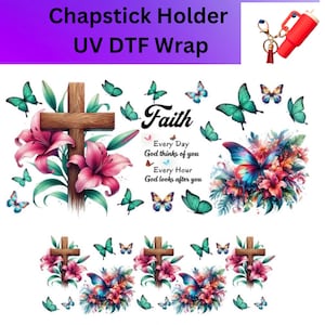 UV DTF Decal Faith|Chapstick Keychain Decal |Decals For Keychains