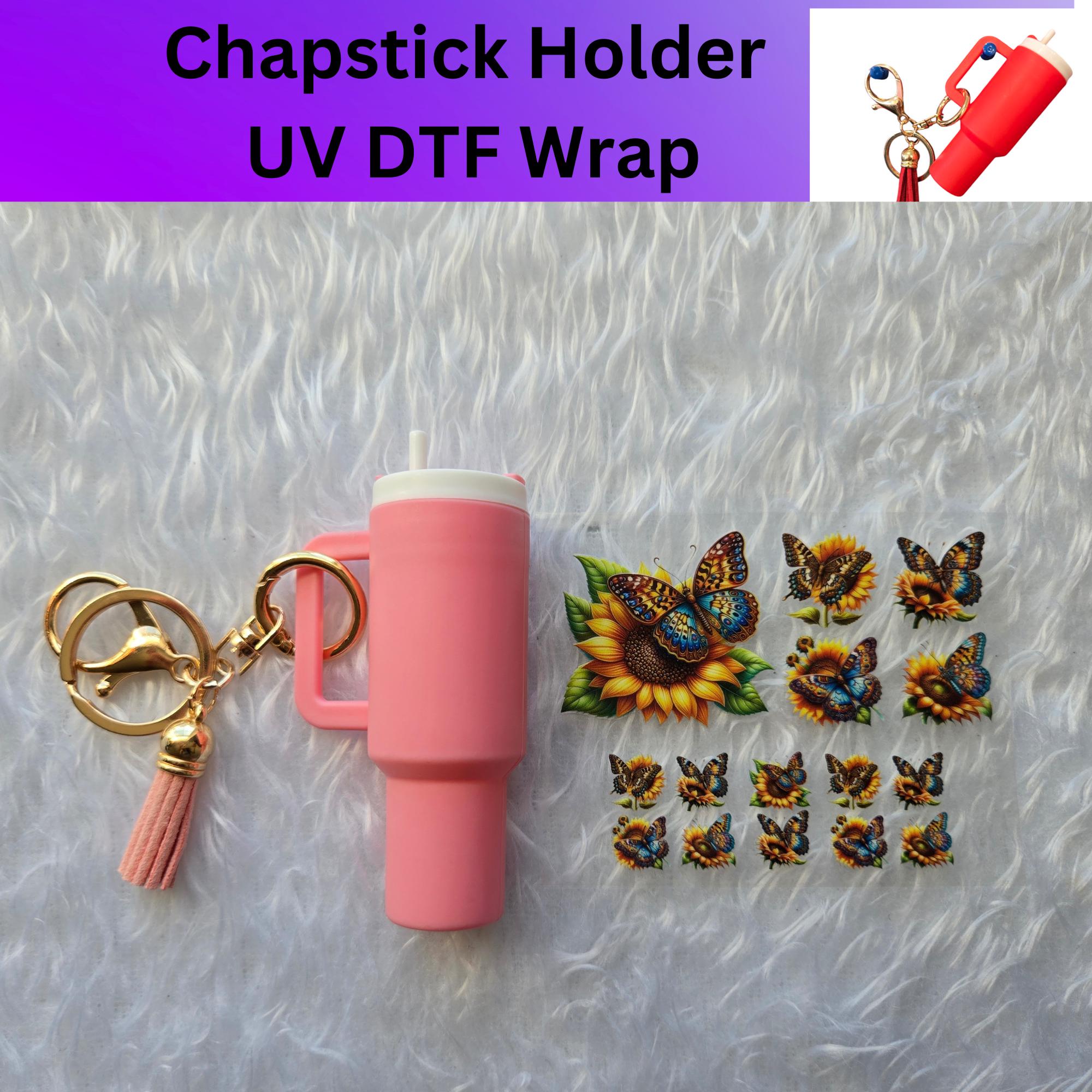 UV DTF Decal Sunflower and Butterflies |chapstick Keychain Decal ...