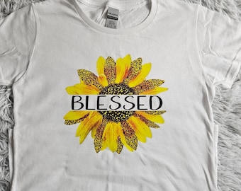 Screen -Prints Blessed Sunflower T-shirt