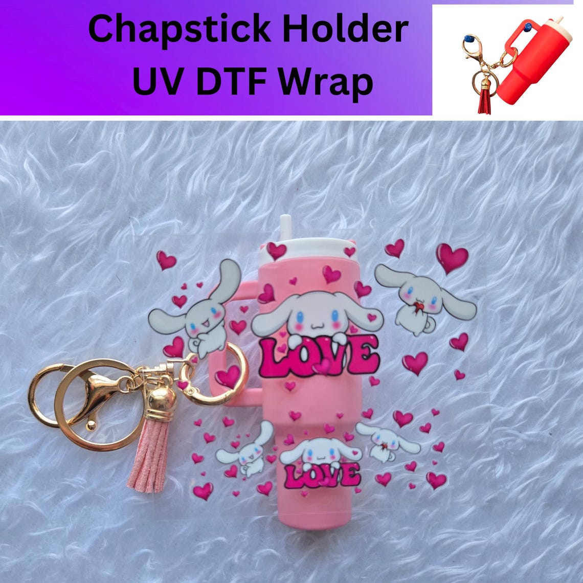 UV DTF Decal Love|chapstick Keychain Decal |decals for Keychains - Etsy