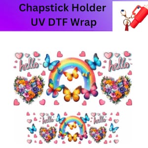 UV DTF Decal Hello |Chapstick Keychain Decal |Decals For Keychains