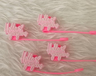 Hello Gorgeous Silicone Straw Topper | Reusable Straw Tip for 6-8mm Straws