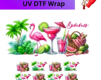 UV DTF Decal Summer|Chapstick Keychain Decal |Decals For Keychains