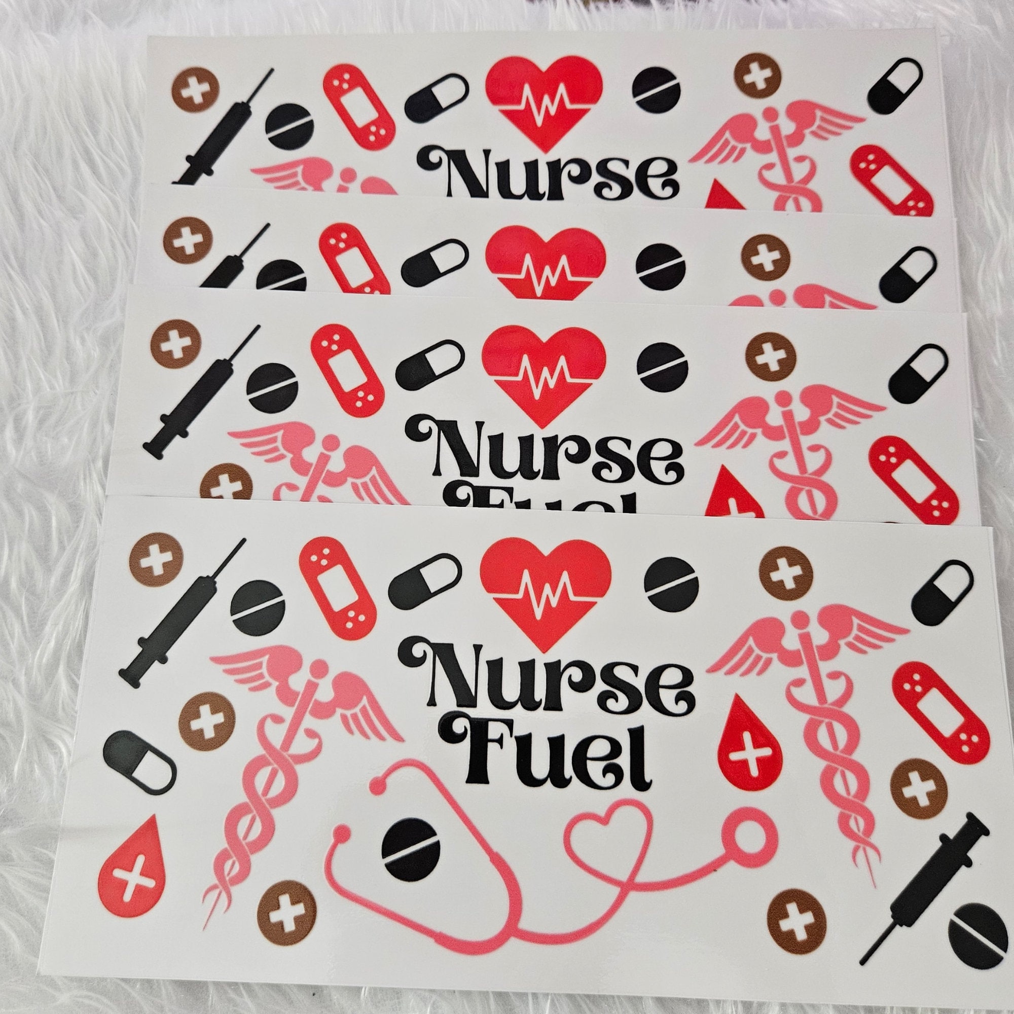 Nurse/Doctor Floral Sized for 40 Ounce UV DTF Wrap