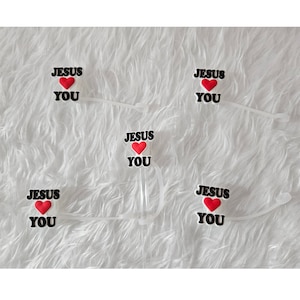 Jesus Loves You Straw Topper: Reusable Silicone Straw Tip (6-8 mm)