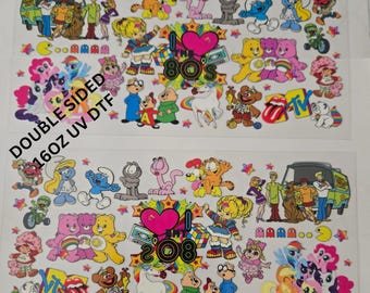 I Love 80's |Double Sided UV DTF |16oz Libbey Wrap|Permanent Adhesive|Waterproof