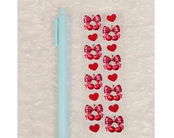 UV DTF  Red Bows and Cherries Pen Wrap