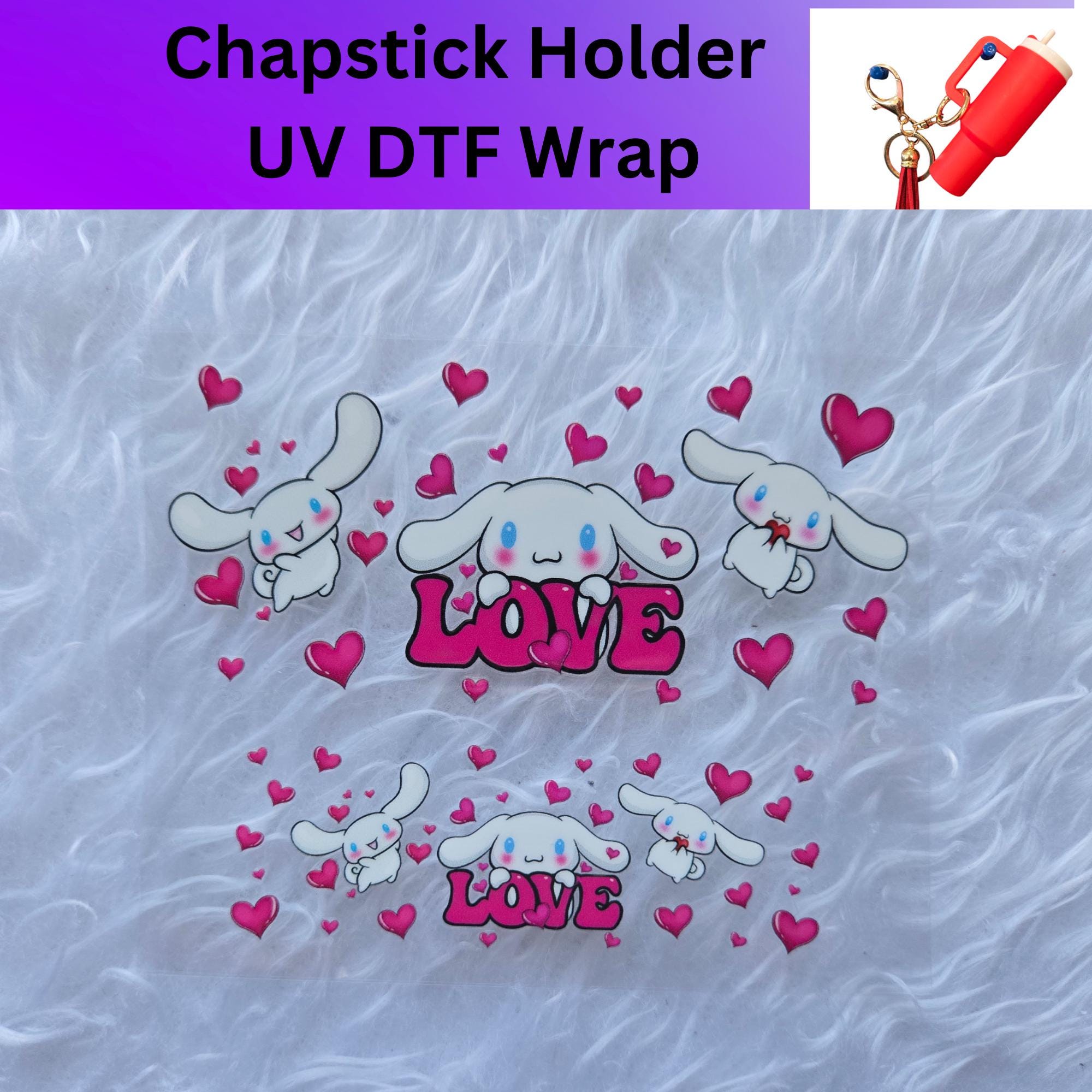 UV DTF Decal Love|chapstick Keychain Decal |decals for Keychains - Etsy